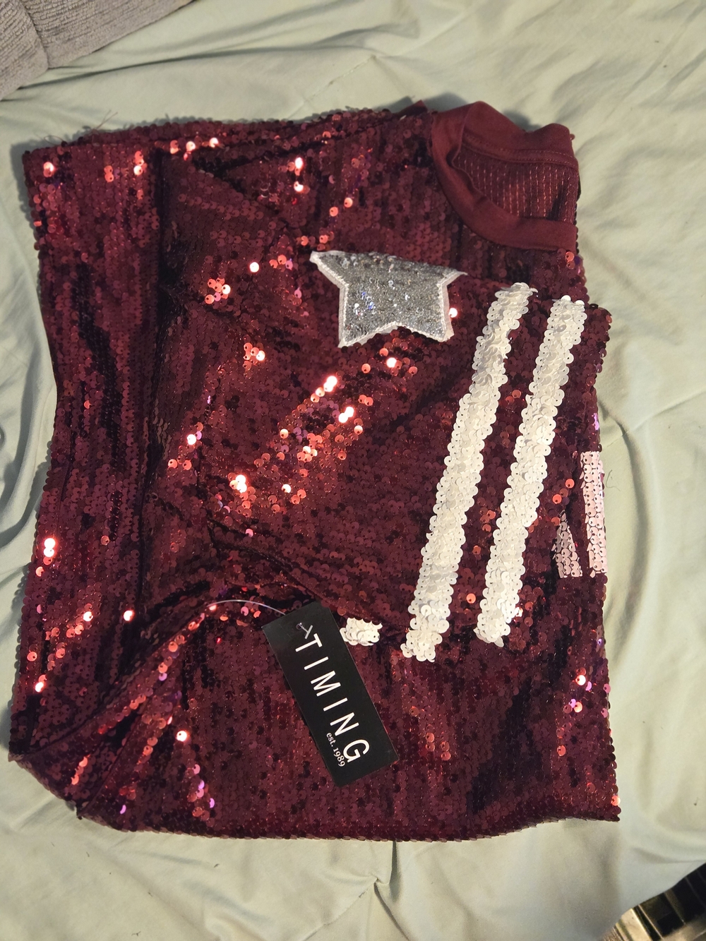 Timing Maroon Sequin Game Day Dress
